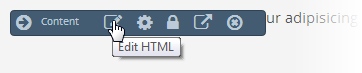 the HtmlContent block administration control bar