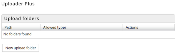 Uploader-plus: no upload folders configured